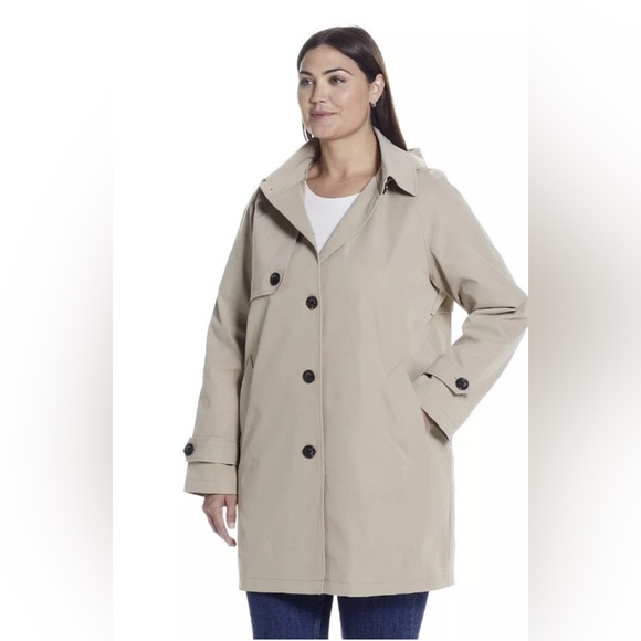 Weatherproof Jackets & Blazers - Weatherproof Water Resistant Button Front Hooded Topper Jacket Size 2X